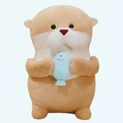 Peluche loutre avec son poisson