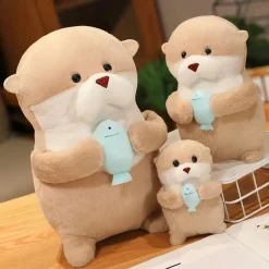 Peluche loutre avec son poisson