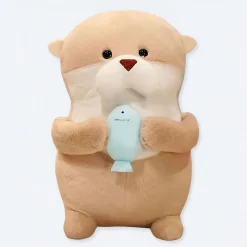 Peluche loutre avec son poisson