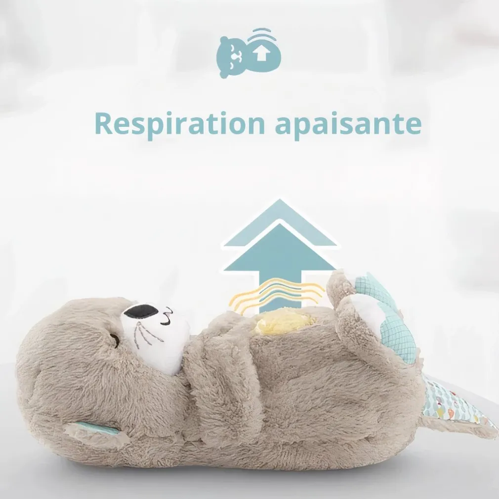 Peluche loutre respirante avec berceuse apaisante