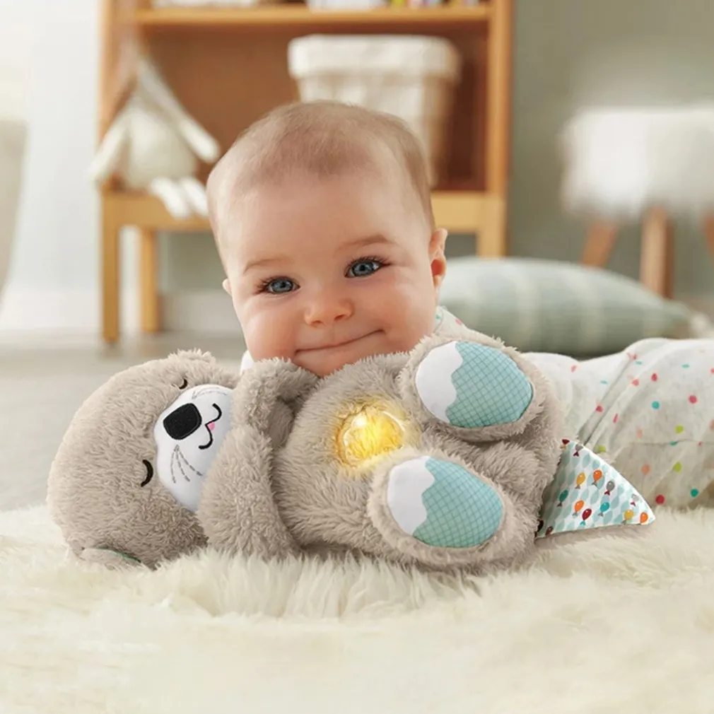 Peluche loutre respirante avec berceuse apaisante
