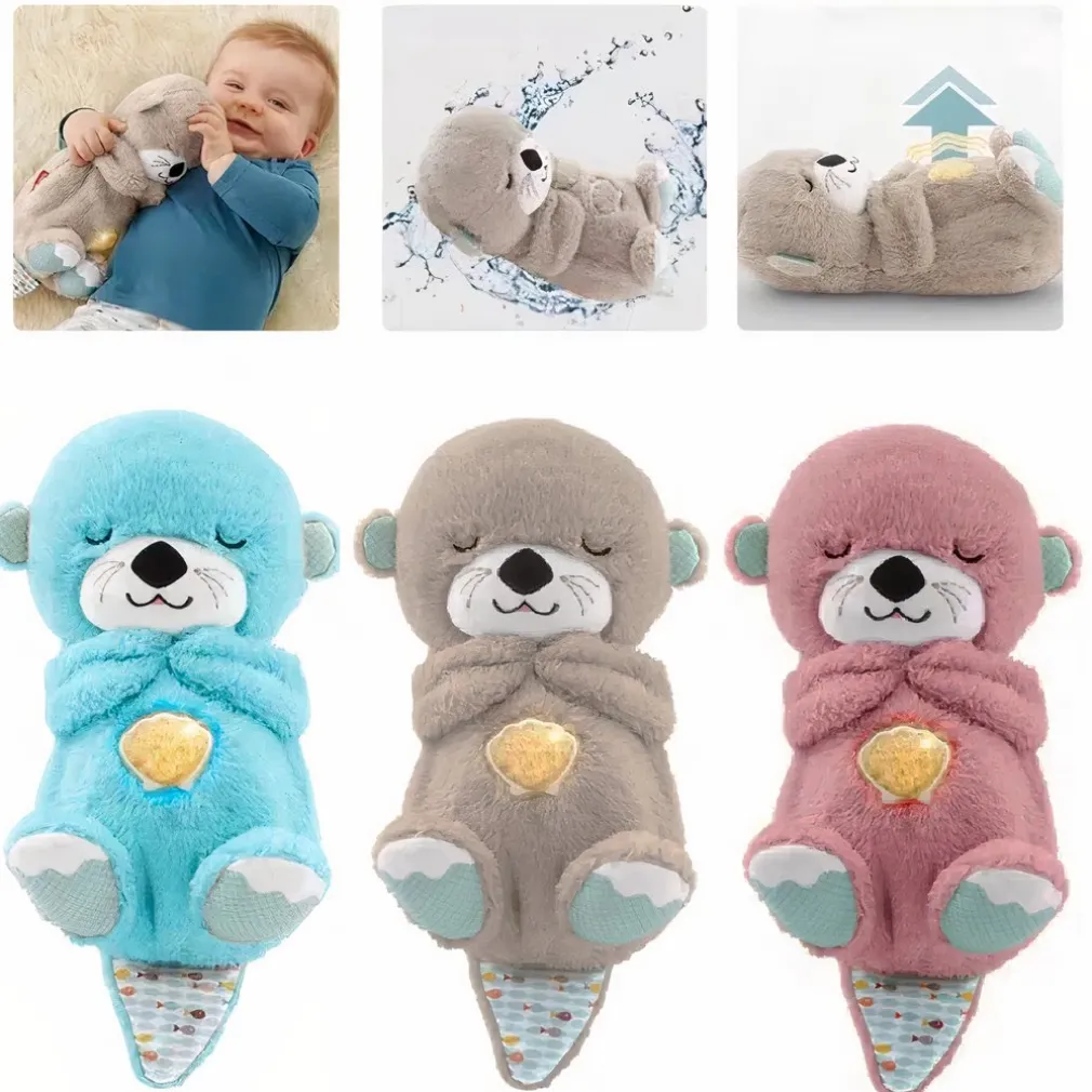 Peluche loutre respirante avec berceuse apaisante