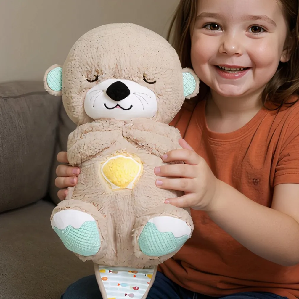 Peluche loutre respirante avec berceuse apaisante