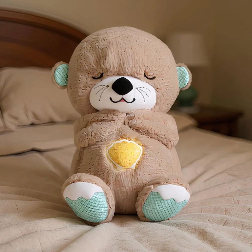 Peluche loutre respirante avec berceuse apaisante
