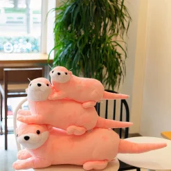Peluche loutre rose
