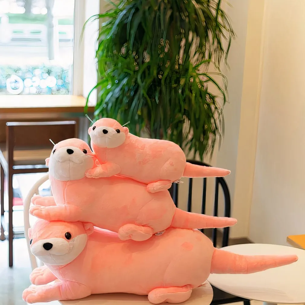 Peluche loutre rose