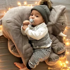 Peluche éléphant oreiller grise