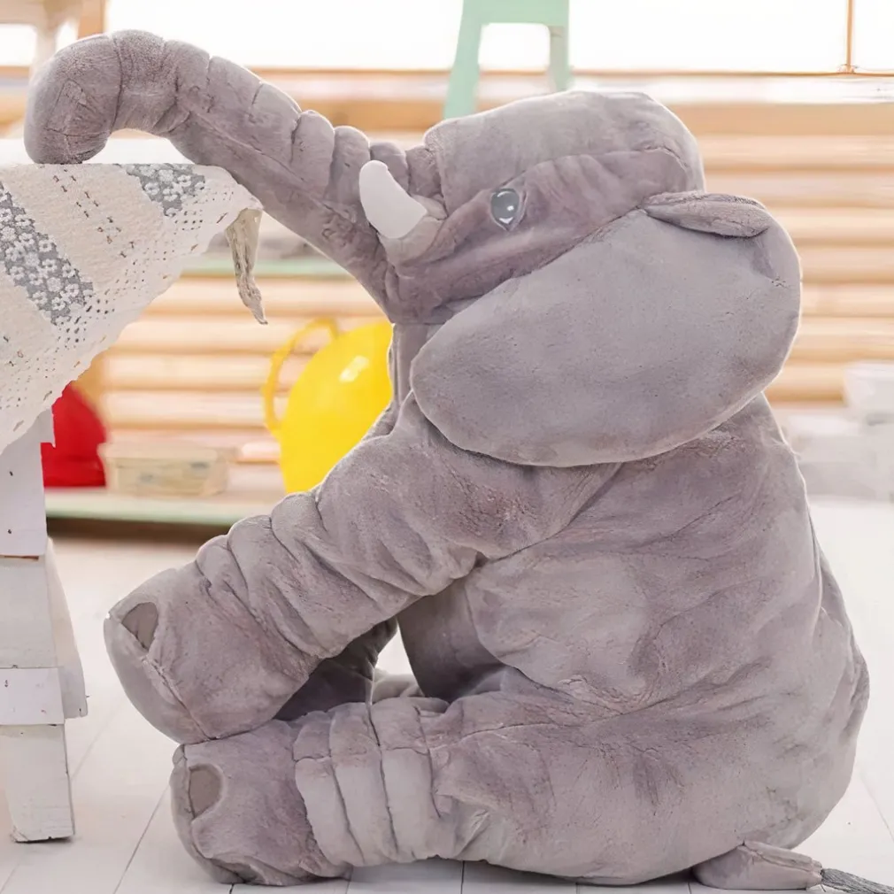 Peluche éléphant oreiller grise