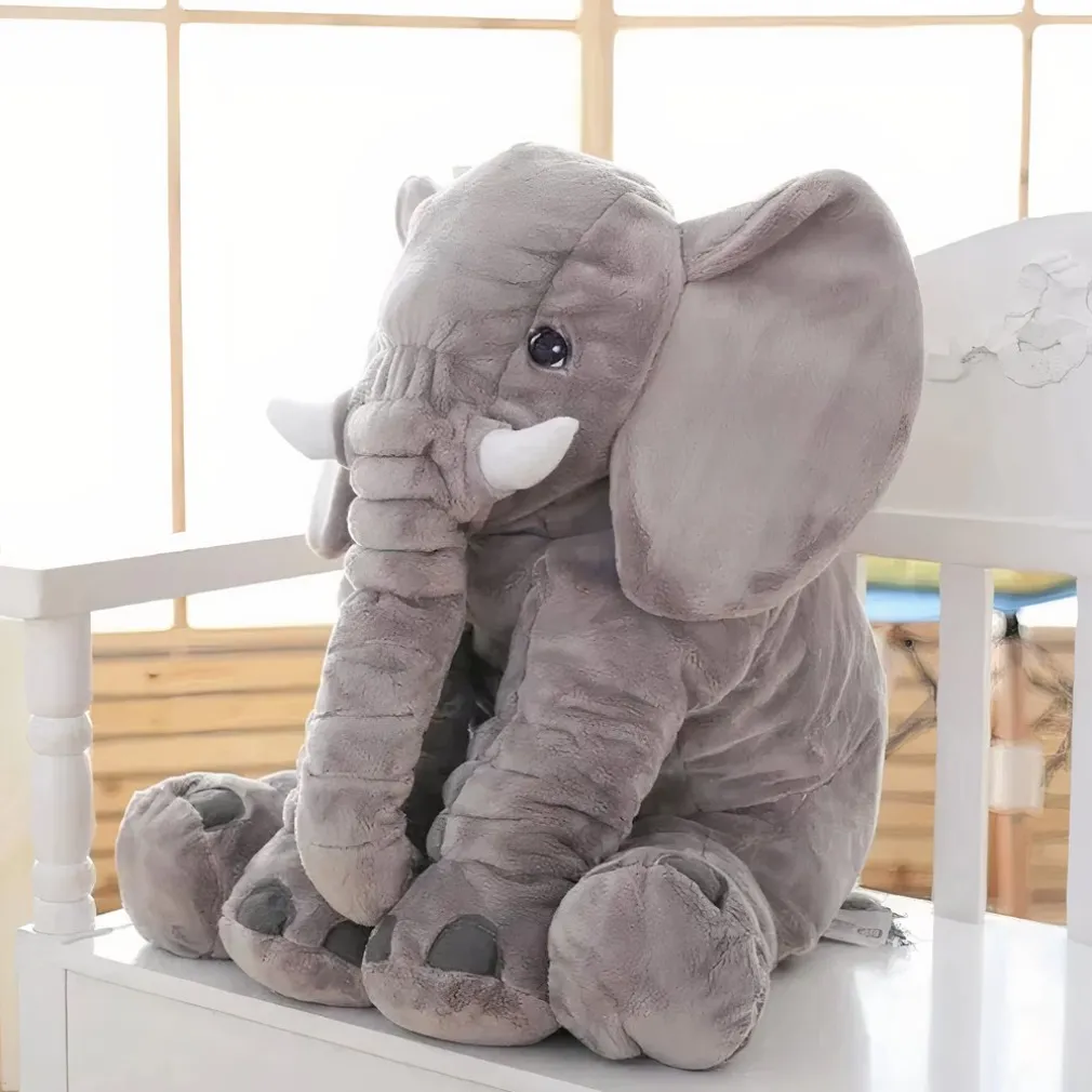 Peluche éléphant oreiller grise