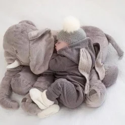 Peluche éléphant oreiller grise