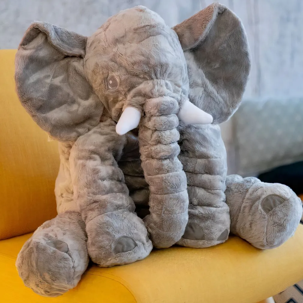Peluche éléphant oreiller grise
