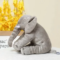 Peluche éléphant oreiller grise