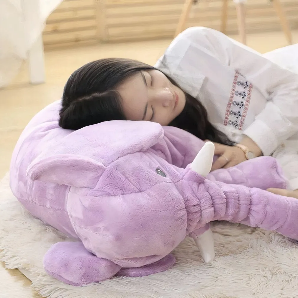 Peluche éléphant oreiller violet