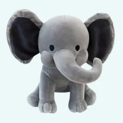 Peluche éléphant toute douce grise