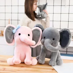 Peluche éléphant toute douce grise