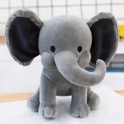 Peluche éléphant toute douce grise