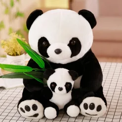 Peluche maman et bébé panda