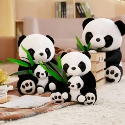 Peluche maman et bébé panda