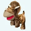 Peluche marionnette dinosaure marron