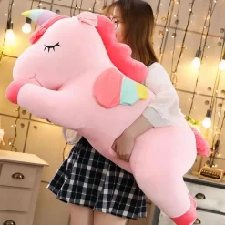 Peluche merveilleuse licorne rose