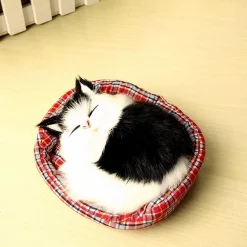 Peluche mini chat endormi