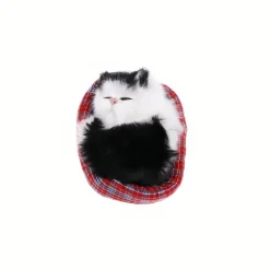Peluche mini chat endormi