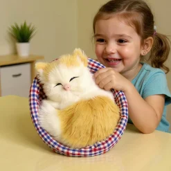 Peluche mini chat endormi