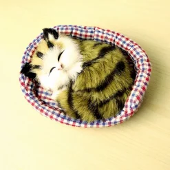 Peluche mini chat endormi