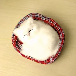 Peluche mini chat endormi