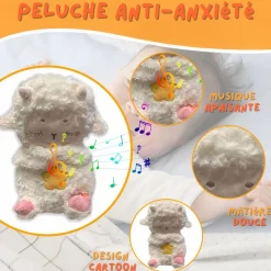 Peluche mouton qui respire avec berceuse apaisante