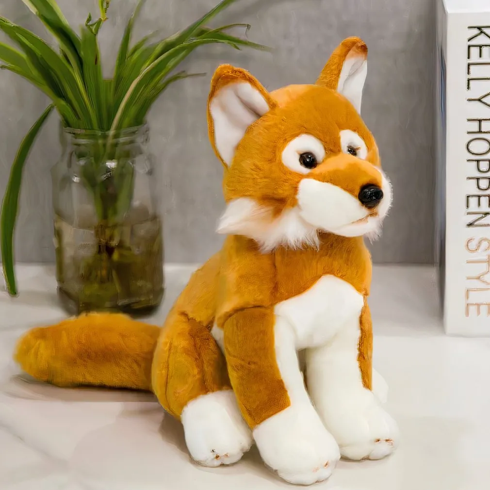 Peluche orange renard chien adorable