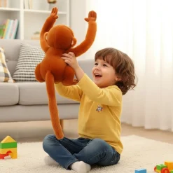 Peluche orang-outan à longs bras câlins