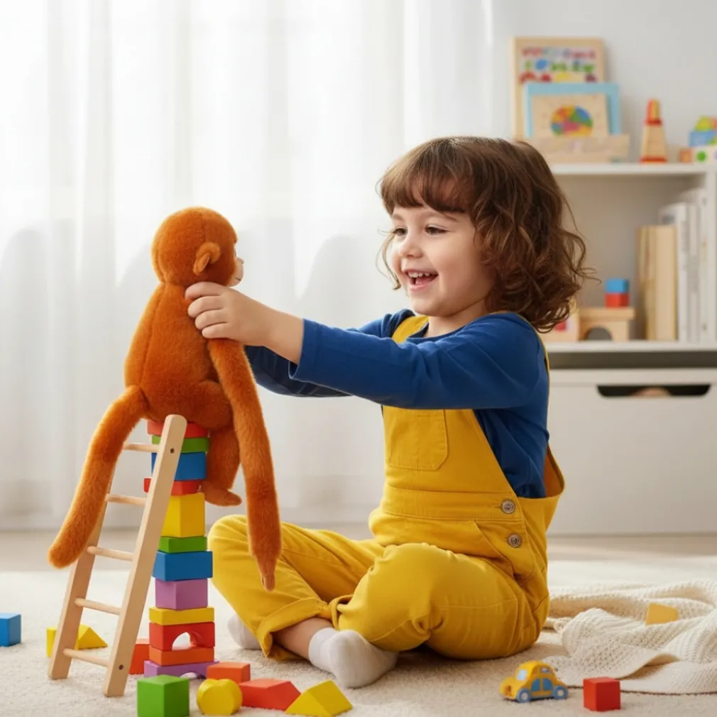 Peluche orang-outan à longs bras câlins