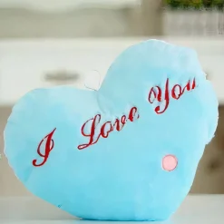 Peluche oreiller bleu I Love You
