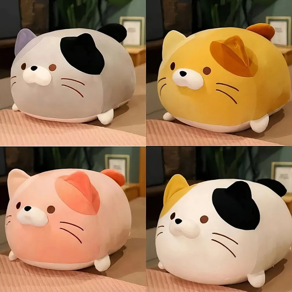 Peluche oreiller chat doux