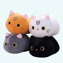 Peluche oreiller chat grands yeux