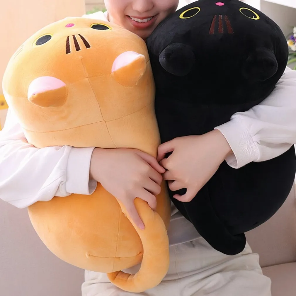 Peluche oreiller chat grands yeux