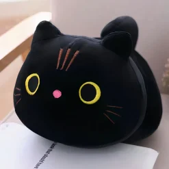Peluche oreiller chat grands yeux