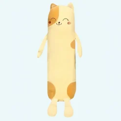 Peluche oreiller chat long