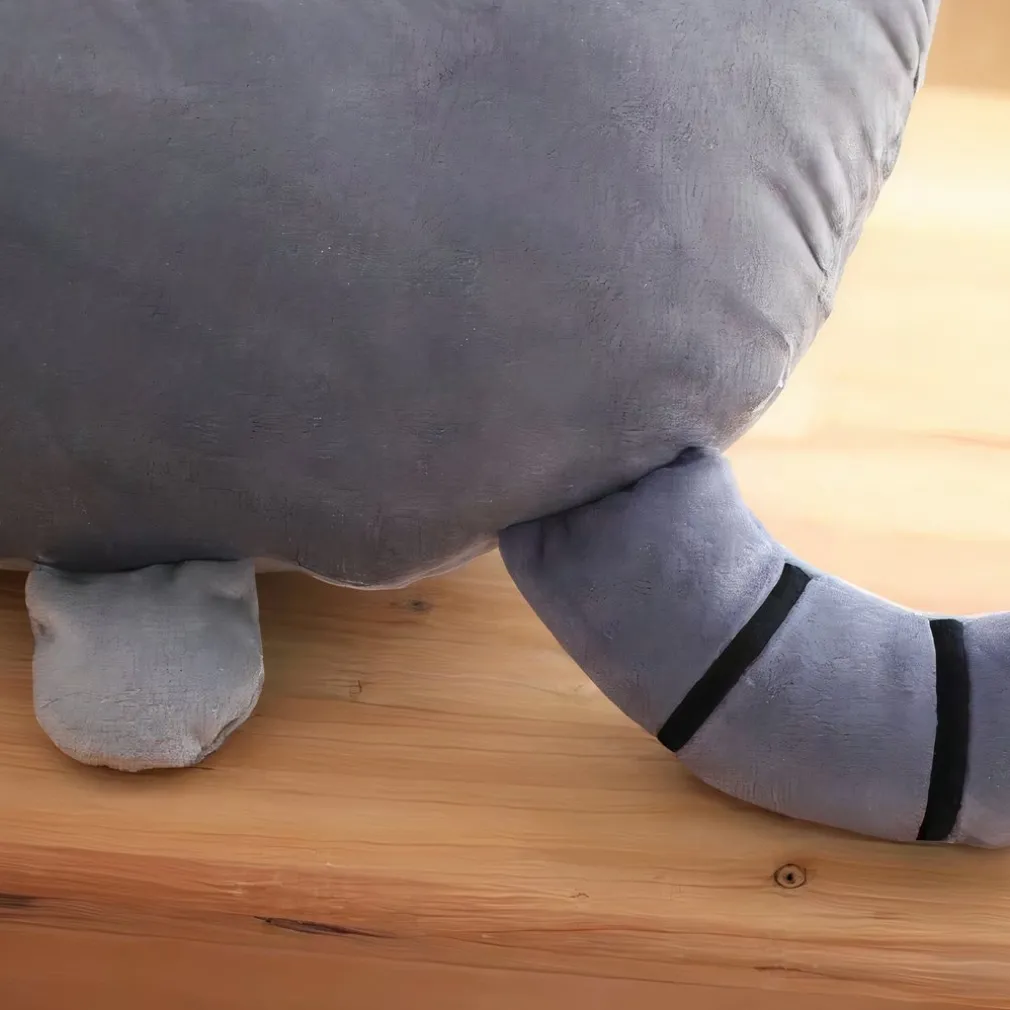Peluche oreiller chat super mignonne grise