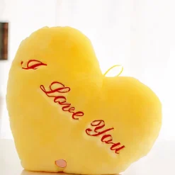 Peluche oreiller jaune I Love You