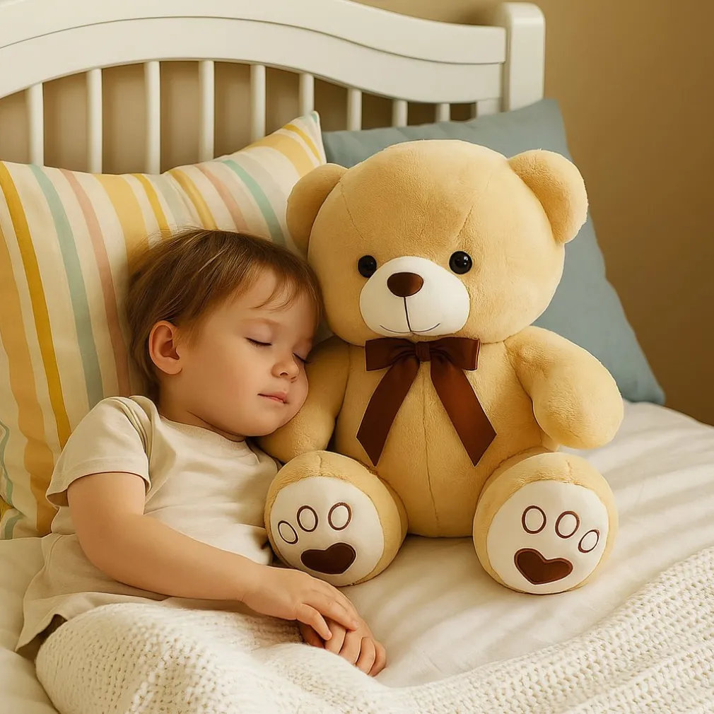 Peluche ours beige à croquer
