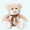 Peluche ours beige noeud