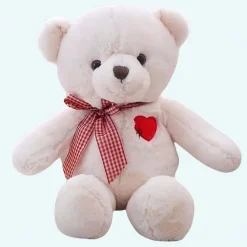 Peluche ours blanc cœur