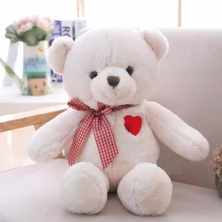 Peluche ours blanc cœur