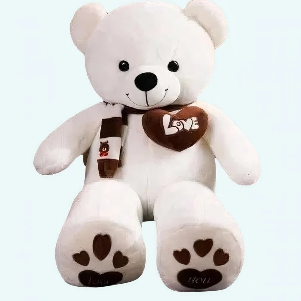 Peluche ours blanc pleine d’amour