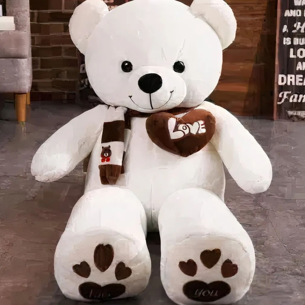 Peluche ours blanc pleine d’amour