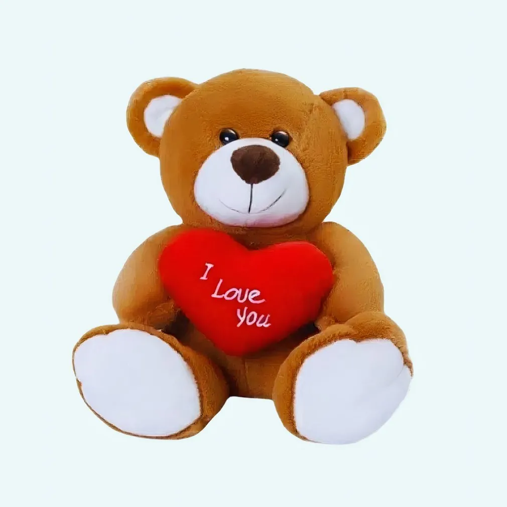 Peluche ours brun amour