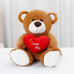 Peluche ours brun amour