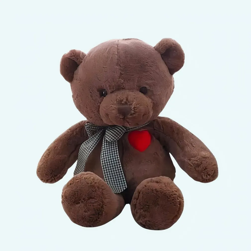 Peluche ours brun cœur
